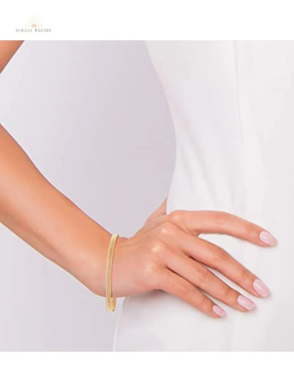 18K Gold Plated 925 Sterling Silver 5mm Mesh Link Bracelet